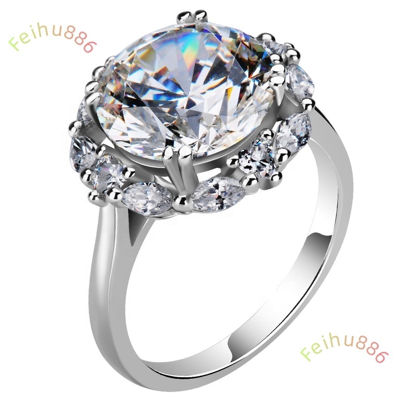 Custom Letter Lced Out Vvs Moissanite Hip Hop Ring Pass Diamond Test 925 Silver Plated Fine Jewelry For Men