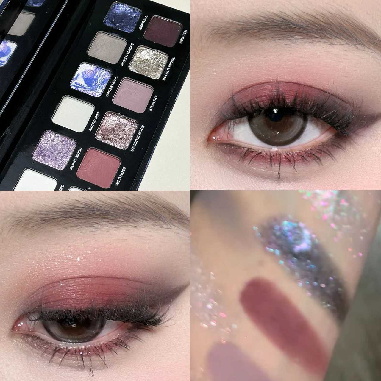 12 Colors lescent Sparkling Eyeshadow Palette Waterproof Matte Smoky Wine Red Eye Shadow Polarized Blue Eyes Makeup Palette M251213-image-1088284945