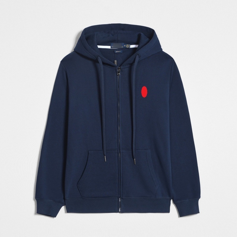 Rolphy Laurener Polo Tracksuit Retro College Style Zipper Hooded Sweatshirt Ralplys Hlaurent Polo Tracksuit Loose Navy Blue Casual Jacket Polo R L P