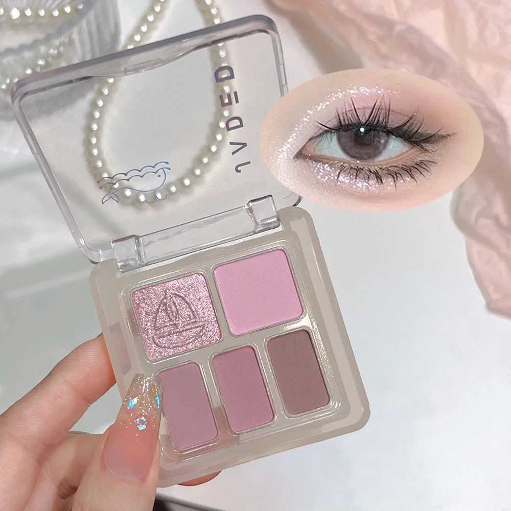 JADED Five Color Purple Pink Glitter Eye Shadow Make Up Palette Waterproof Easy Coloring Shiny Silver Gray Matte Black Eyeshadow M251213-image-1088284699