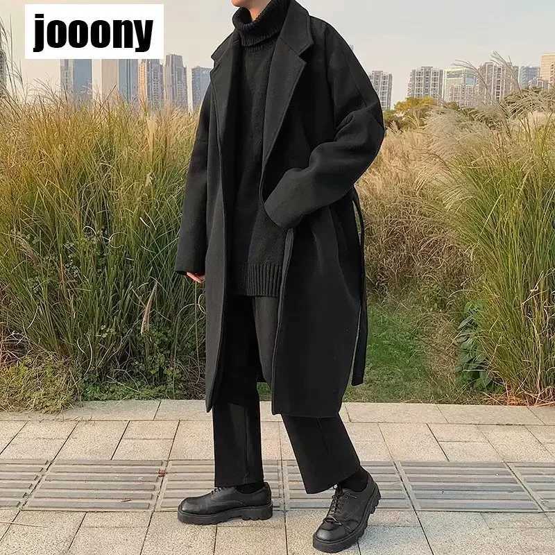 Autumn Winter Fashion Long Windbreaker Long Coat New Men Clothes Korean Trend Mens Loose Coats Casual Single-Breasted OvercoatT251213