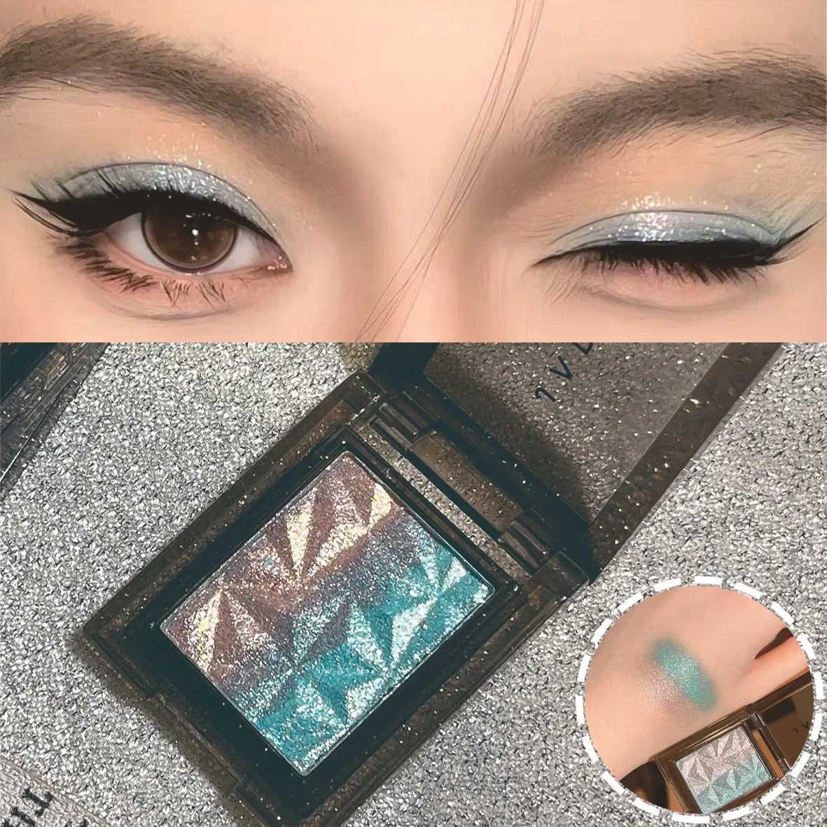 Mini 2-Color Eyeshadow Protable Red Blue Plate Glitter Eye Shadow Color Smoky Highllighter Makeups Party Halloween DIY Cosmetics M251213-image-1088281847