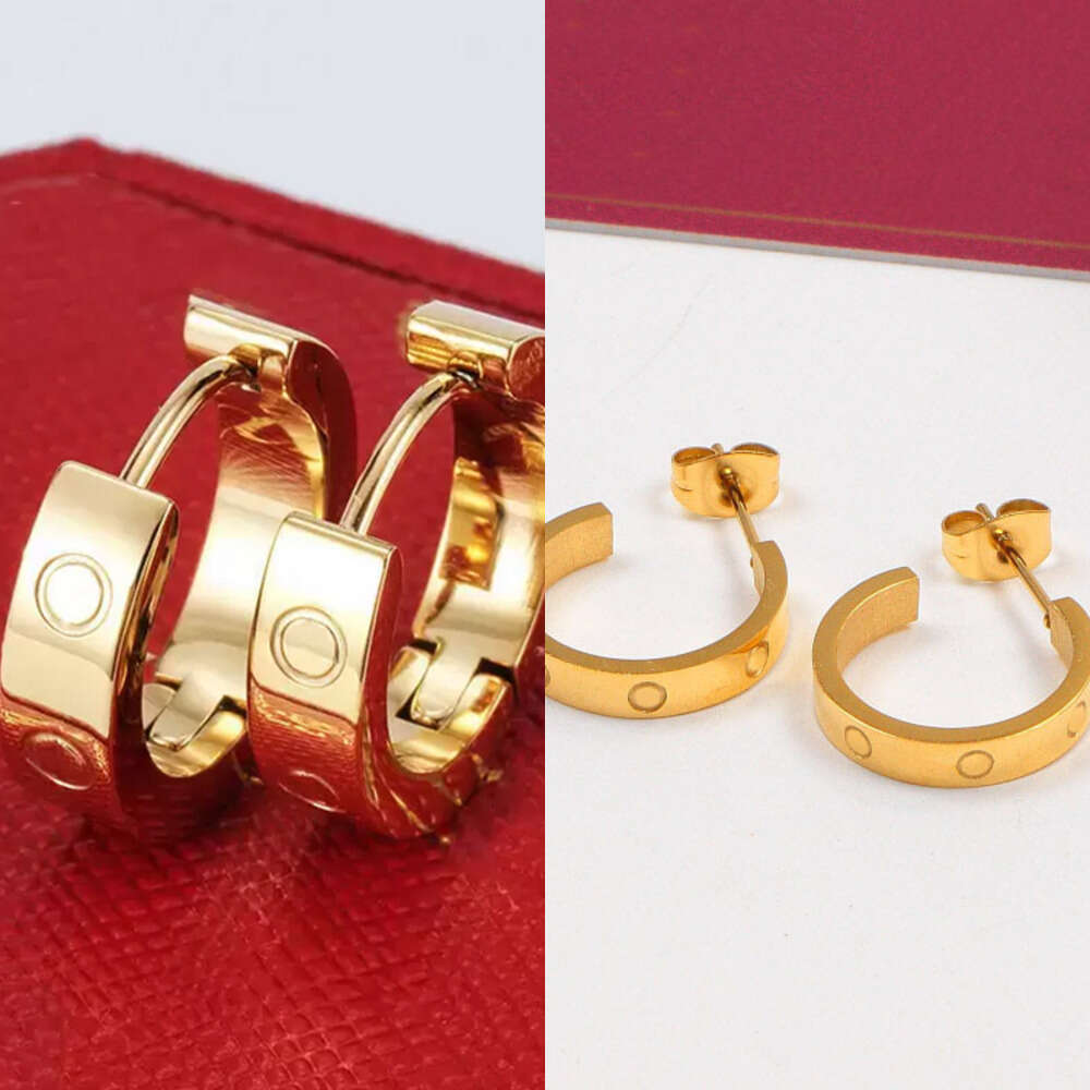 Luxury Plain Circle Or Inlay Diamond Earring Designer Earring Gold Designer Studs Ear Clip Luxury Jewelry Ladies Earring Silver Ear Ring For Women F