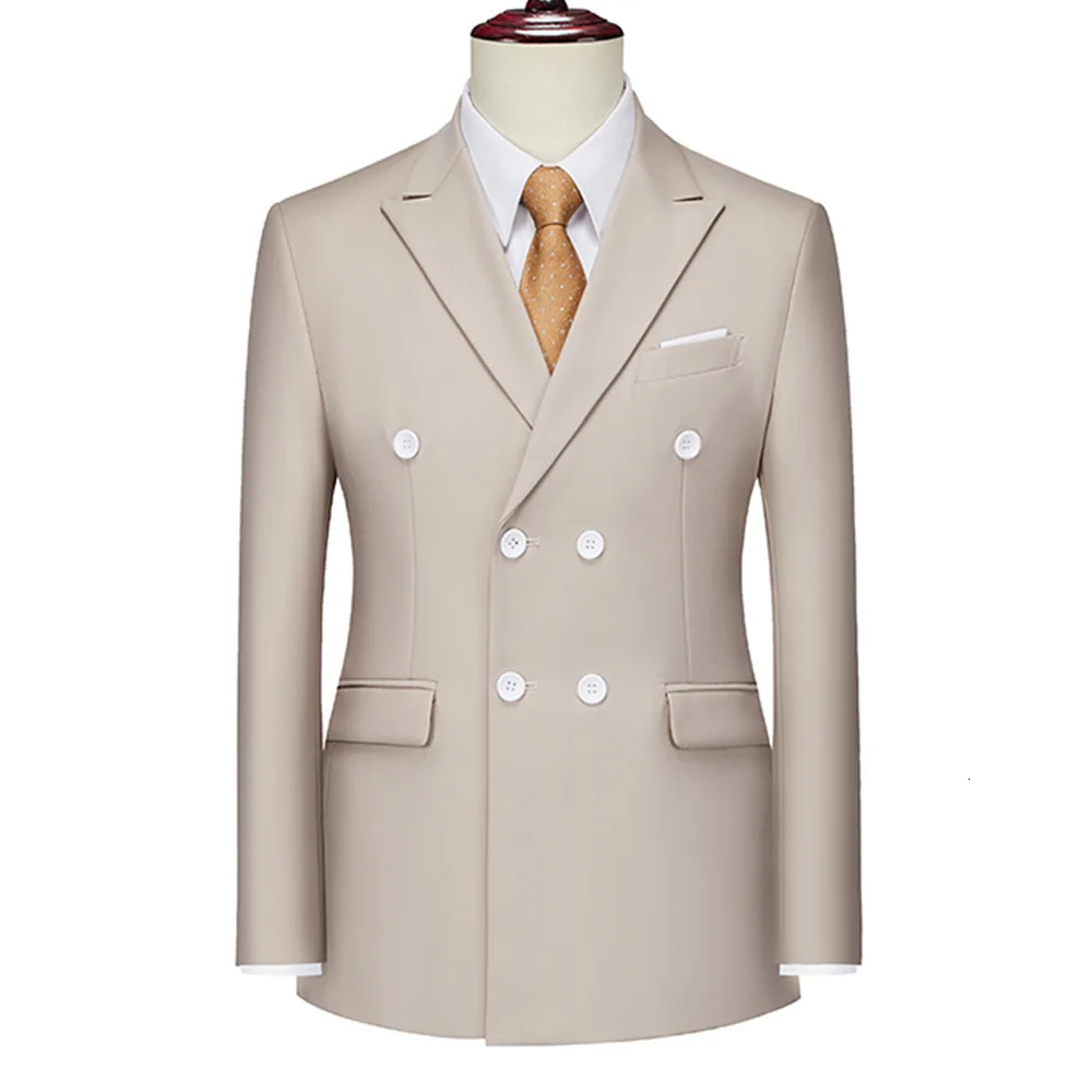 13 Colors Men Double Breasted Blazer Coats Fashion Solid Mens Wedding Prom Dress Male Business Casual Slim Fit Suits Jacket 6XL 251213
