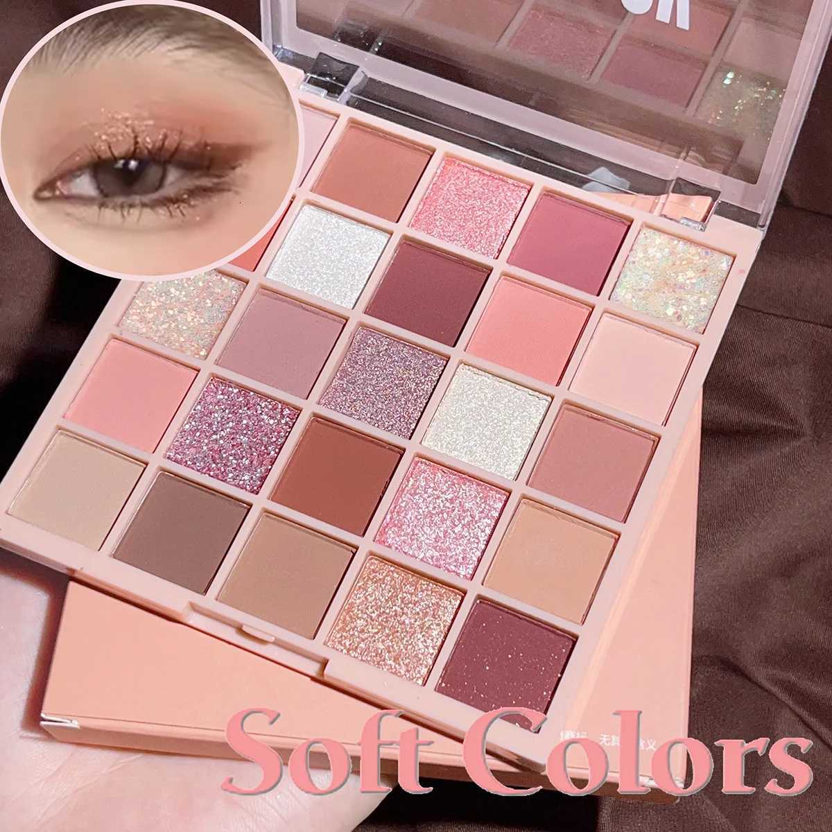 Soft Orange-Brown Eyeshadow Palette Makeup 25 Oat Milk Tea Shades with Glitter l for Korean Natural Style M251213-image-1088283432