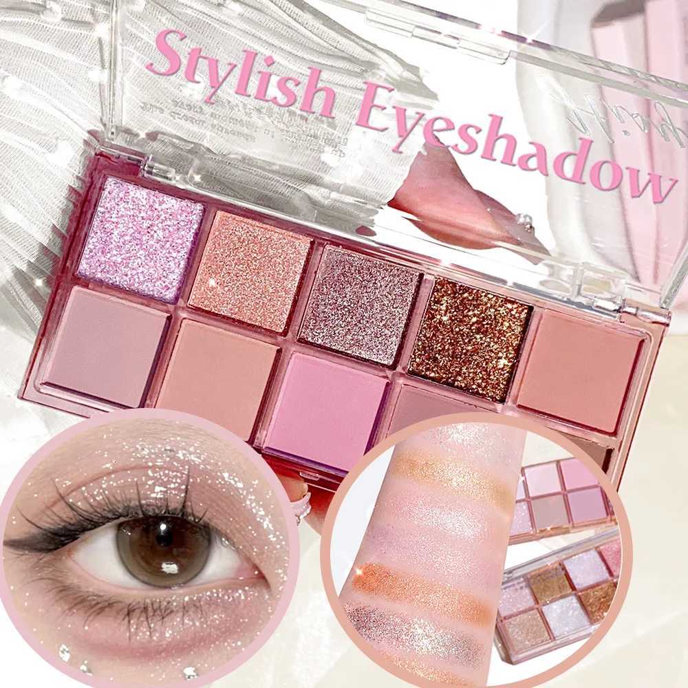 Earth Taro 10-Color Eyeshadow Palette Warm Matte Fine Sparkles Shimmer for Natural Eye Makeup M251213-image-1088283130
