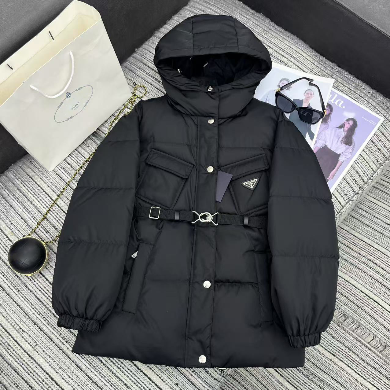 DUYOU Womens Puffer Jacket Down Jacket Puffer Coat Designer Jackets Warm Parka White duck down filling Winter Thick Fluffy Outerwear with Hood Femal