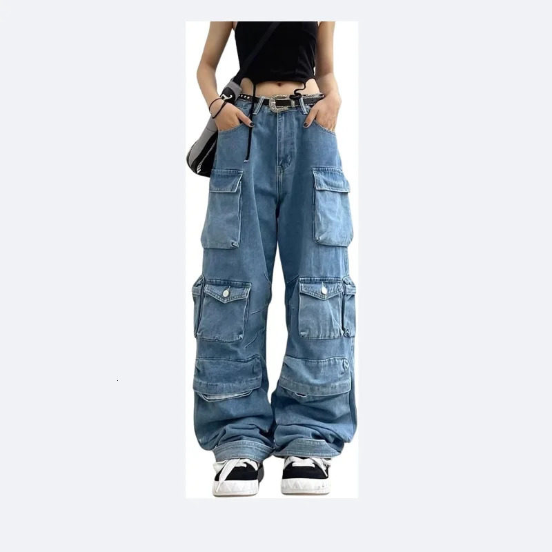 Baggy Cargo Pants for Womens Mens Y2K Loose Low Rise Wide Leg Jeans Harajuku Streetwear Clothes 251212