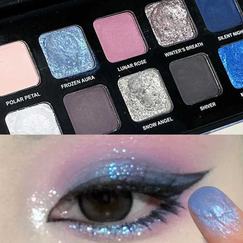 12 Colors Metallic Eyeshadow Palette l Matte Sparkling Shimmer Blue Eye Shadow Highlighter Brighten Glitter Halloween Makeup M251213-image-1088283875