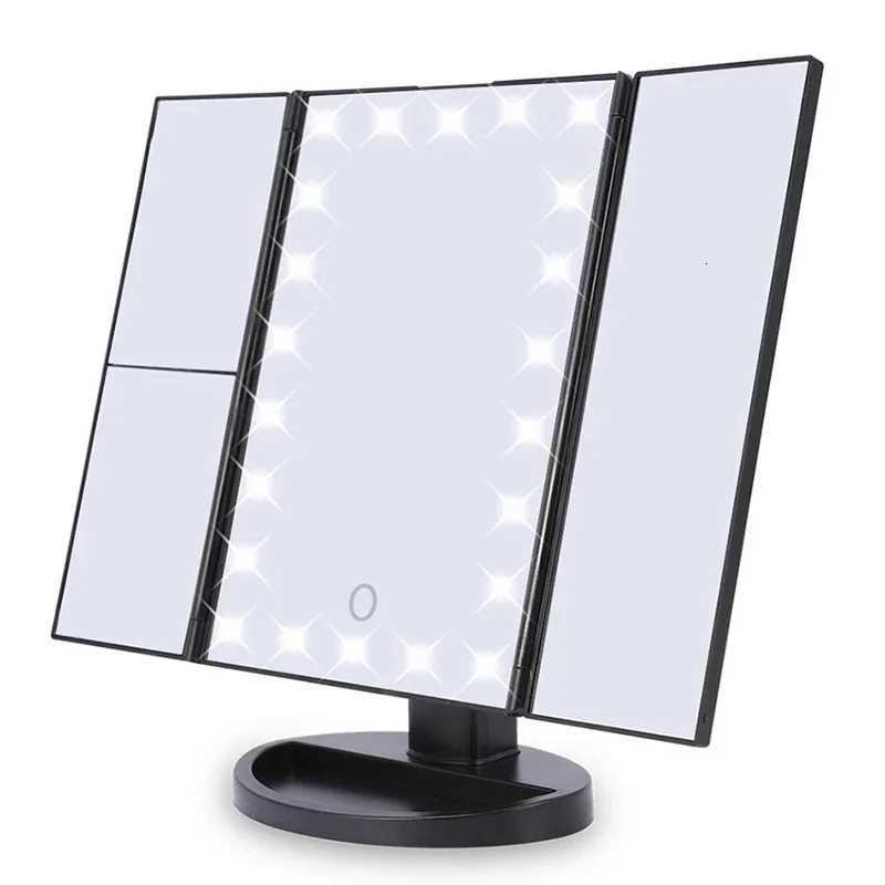 Folding Makeup Mirror with Lights 22 LED Light Up Mirror with 2X/3X Magnification Mirror Touch Screen 180 Degree RotateT251213-image-1088274599