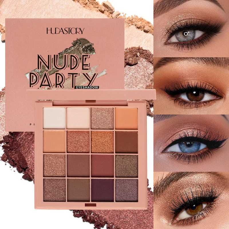 16-Color Eyeshadow PaletteNeutral Gray and Brown Earthy ToneCoffee and Chocolate StyleCreate a Multi-Functional Makeup M251213-image-1088284981