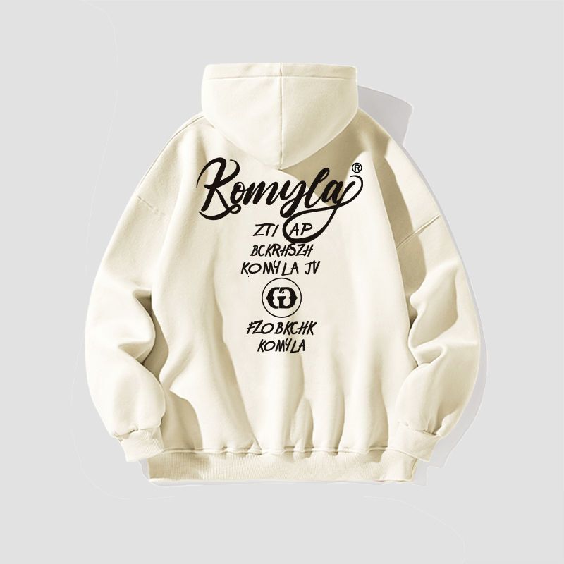 Felpa con cappuccio con stampa di lettere per donna 2025 Autunno Inverno Nuova giacca con cerniera cardigan in pile stile pigro allentato