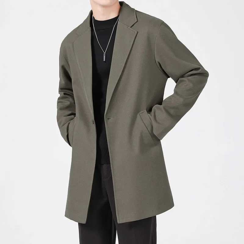 MRMT 2025 Brand New Mens Loose Korean Style Trendy Handsome Small Suit Jacket Thick Woolen Cloth Suit Casual Suit Male JacketT251213