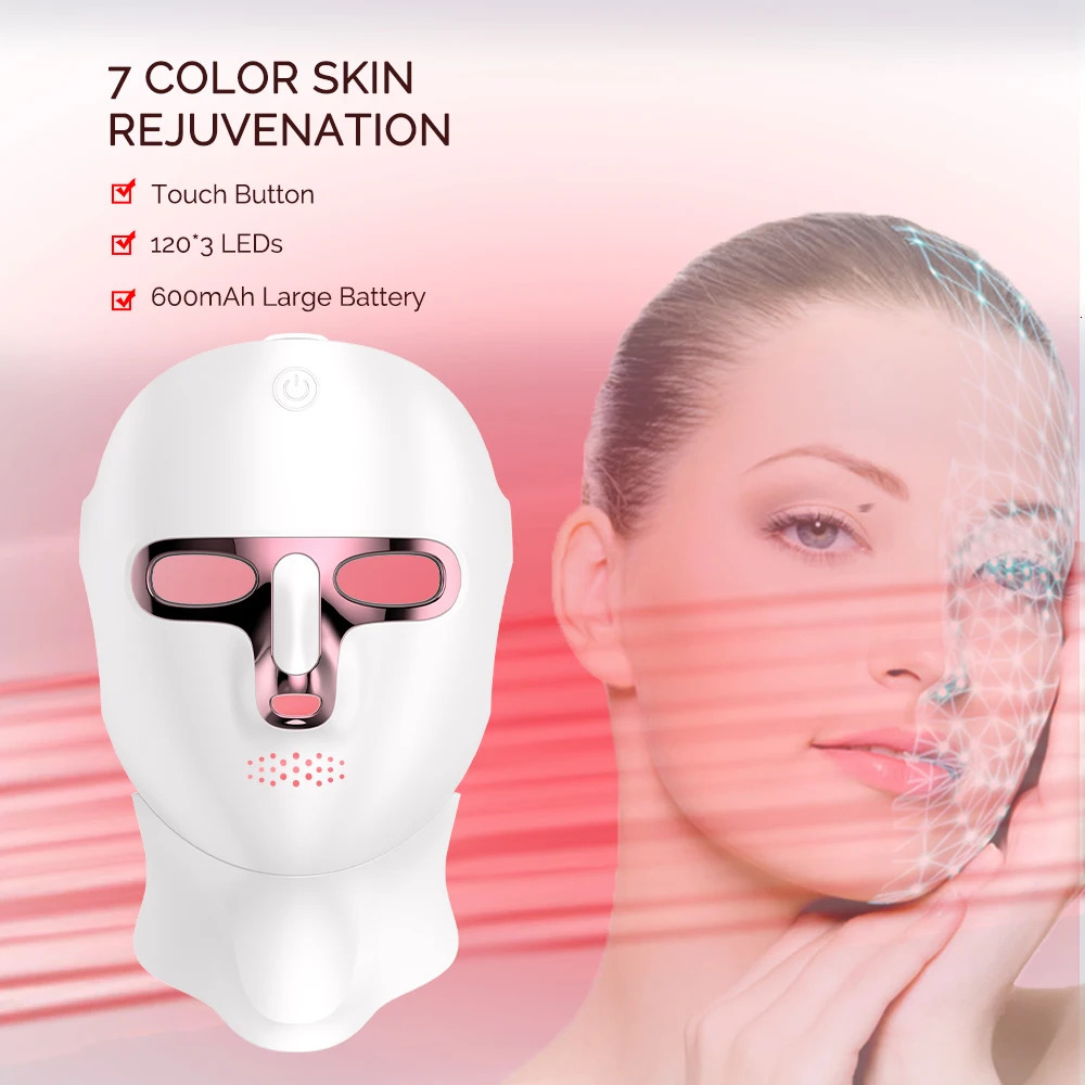 LED Face Mask with Neck Facial Radiofrequency Red Light For Skin -aging Bio-Light Beauty Devices 251211