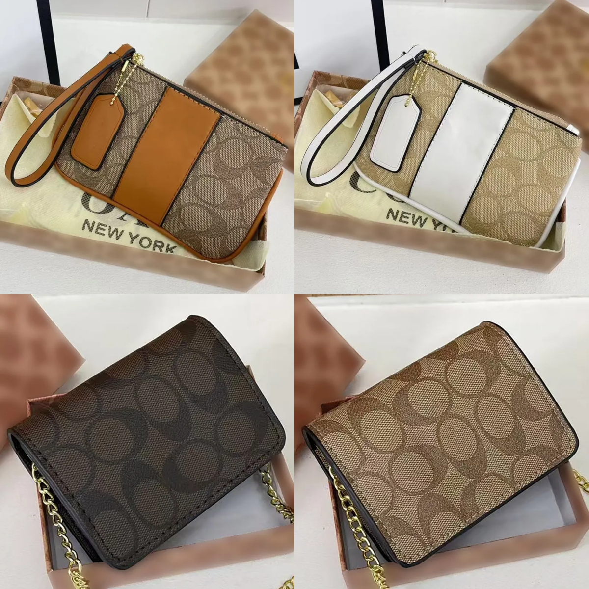 Womens Designer Wallet Luxurys Zipper Coin Purses Brown Flower Letter Card Holder Flip Chain Crossbody Bag Woman Fashion Wallets Plaid Mini Key Case