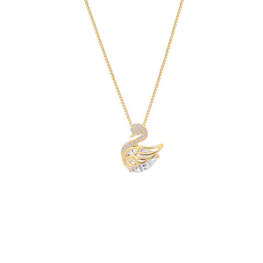 Versatile Little Swan Diamond Pendant Necklace For Womens Summer Light Luxury Niche Design High End Feeling Collarbone Chain Exquisite Gift