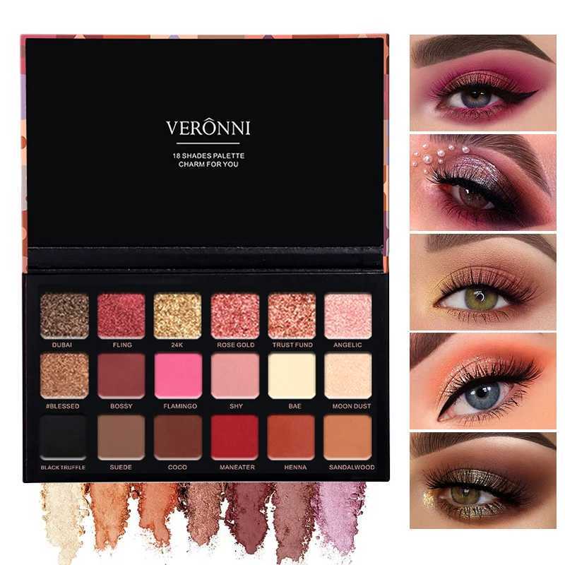 18-Color Eyeshadow Palette lescent Matte Fine Shimmer Glitter Earth Tones Long-Lasting High-Performance M251213-image-1088286777