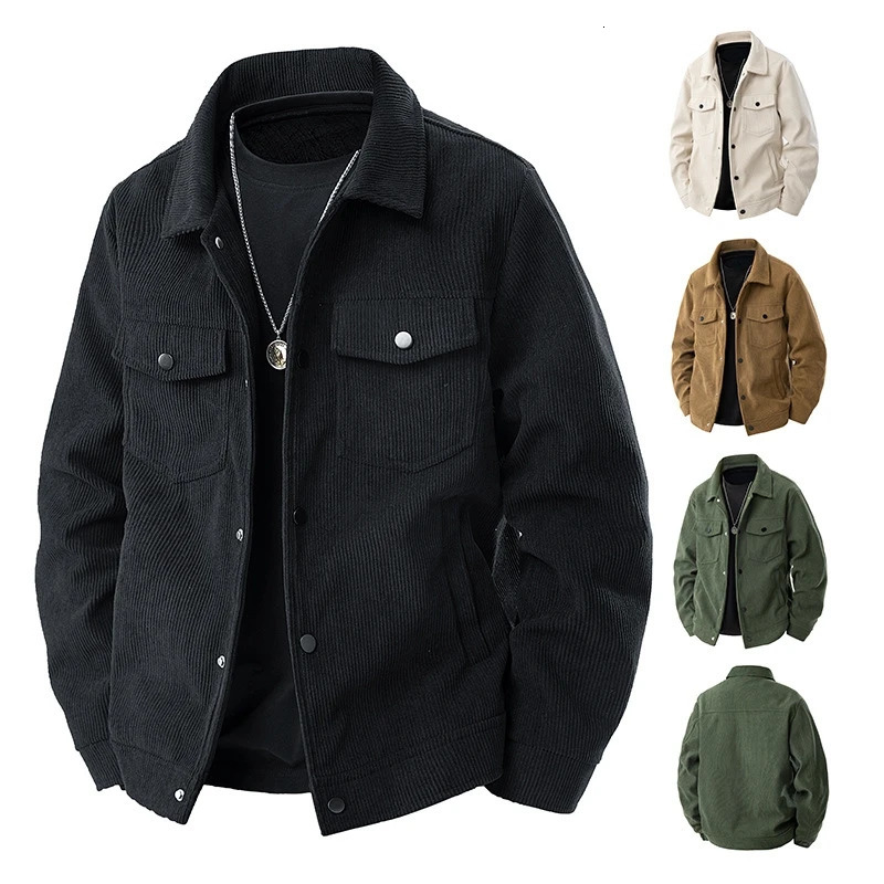 Corduroy Jacket for Men Winter Fashion Versatile Casual American Workwear Jacket Youthful Stylish Mens Clothing 251211