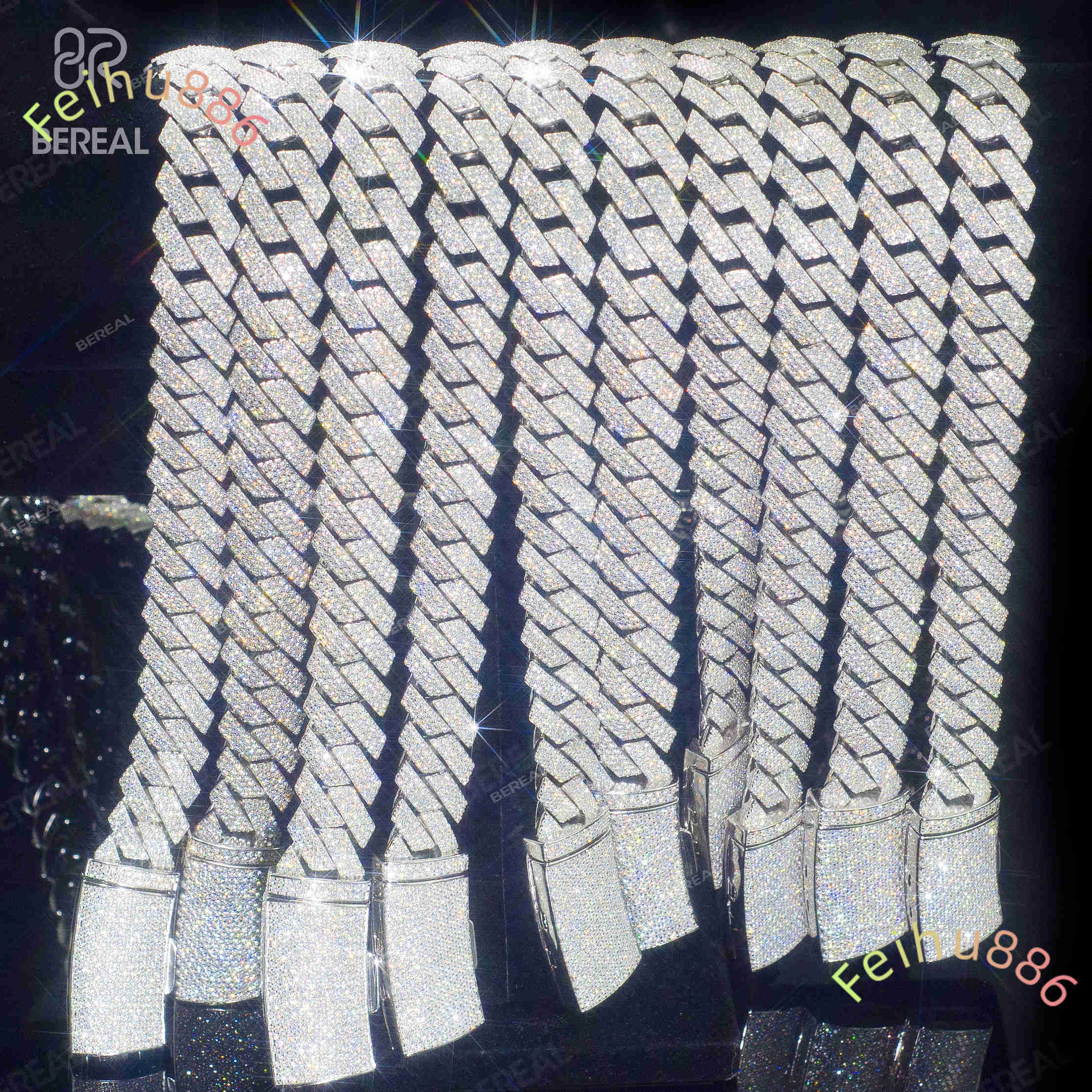 Custom Lab Grown Diamond Cuban Link Chain Necklace Men IGI Hpht Cvd Hip Hop Iced Out Vvs Created moissanite Diamond Miami Bracelet
