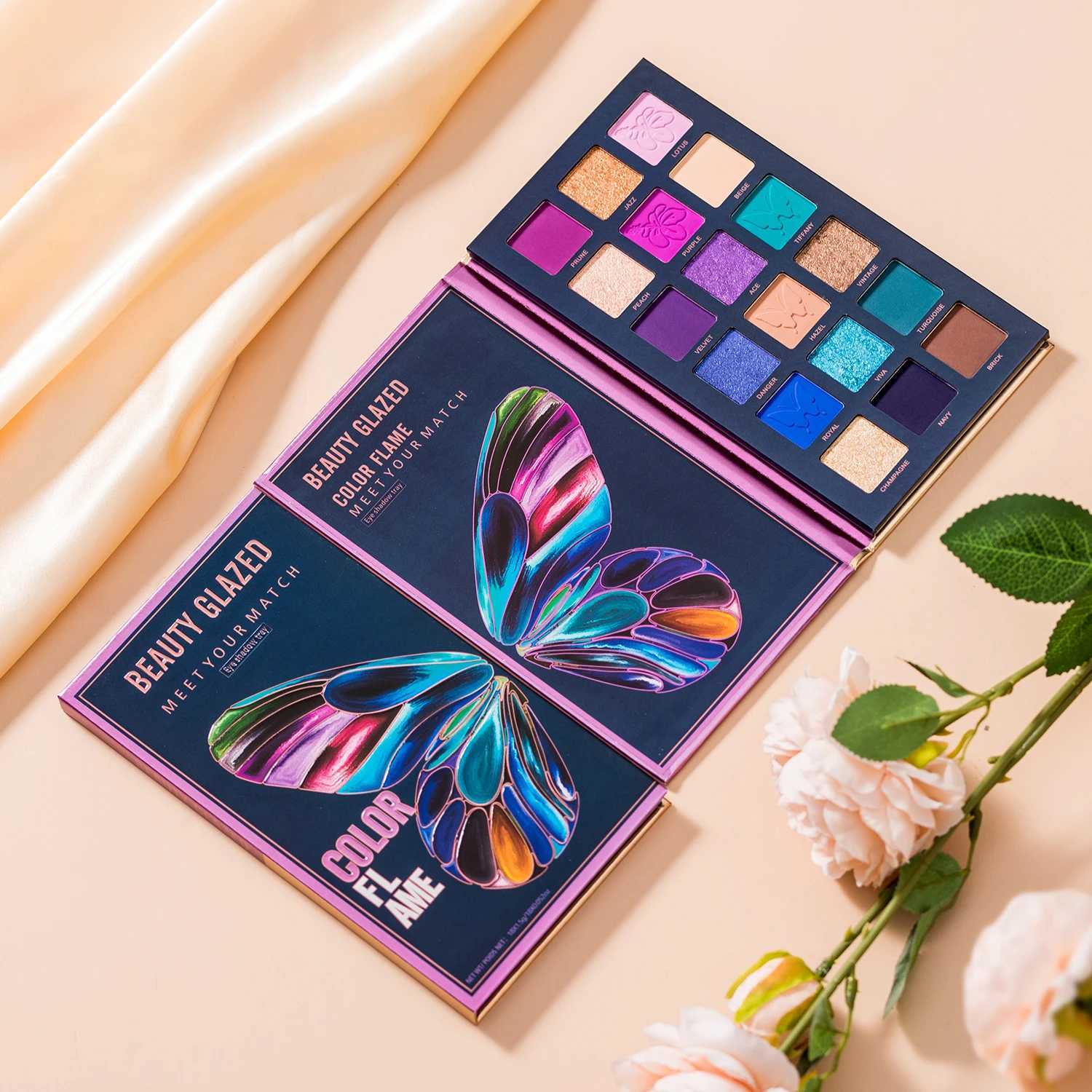 Beauty Glazed Butterfly Eyeshadow Palette - 18 Colors Highly Pigmented Smooth Matte Shimmer Easy to Blend Eye Makeup M251213-image-1088285718