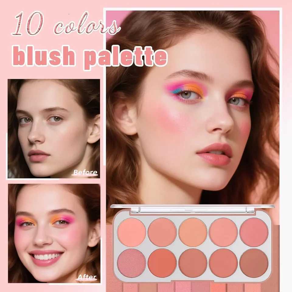 10 Colors Matte Blush Palette for Women Blendable Smooth Long-lasting Waterproof Contouring Blush Powder Buildable Cheek Makeup M251213-image-1088287897