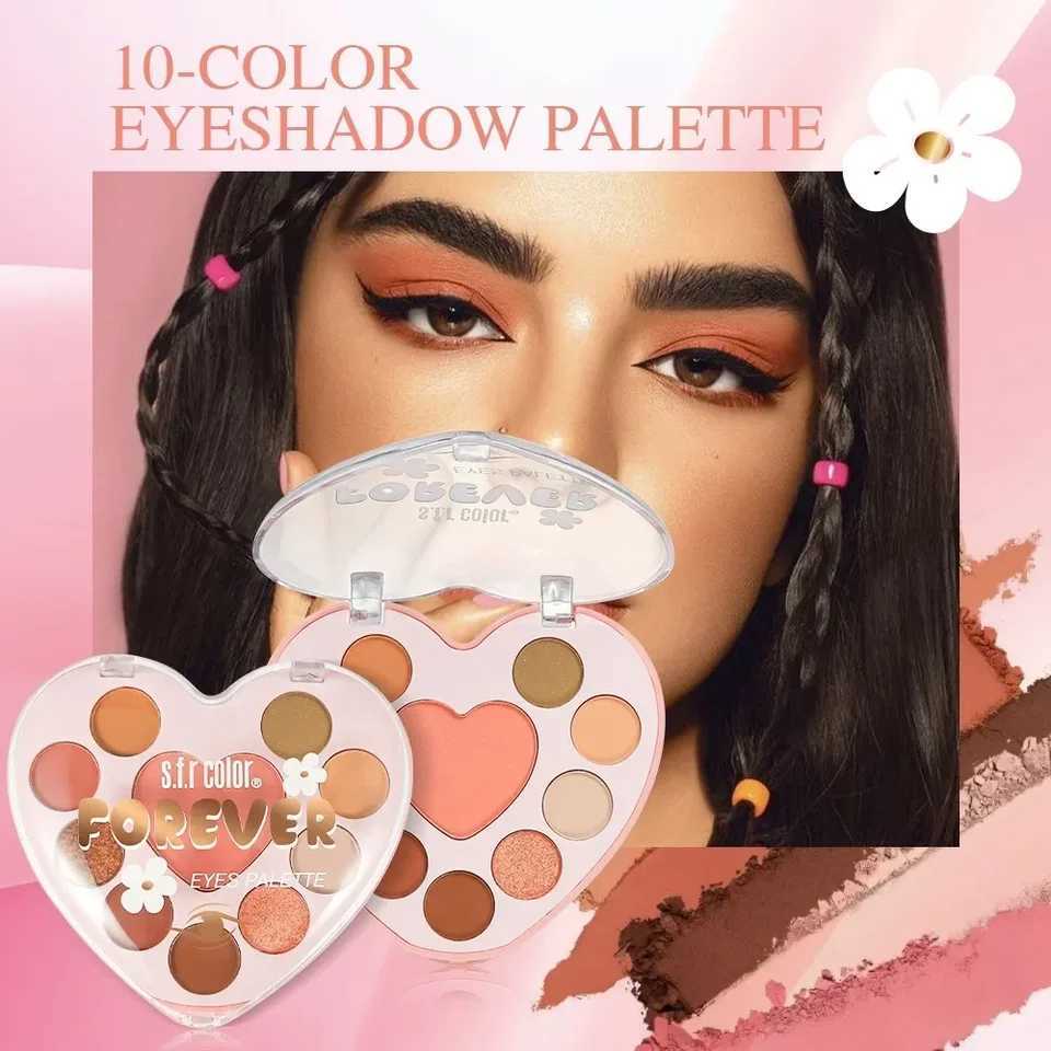 Love Heart Matte Eyeshadow Blush Highlight 3 in 1 Earth Tones Trio - Soft Matte All-in-One Makeup Set for Natural Look M251213-image-1088287933