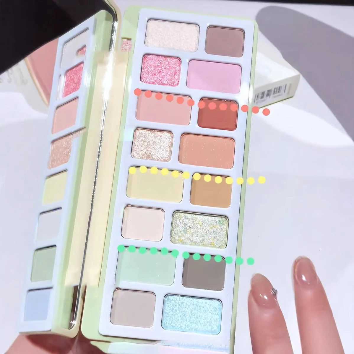 16Color Eyeshadow Glitter Chamelon Matte lescent Eye Shadow Makeup Palette Sequins Green Pink Sparkling Halloween Eye Makeup M251213-image-1088286755
