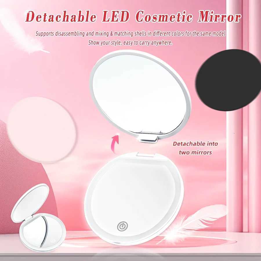 2-in-1 Detachable Frosted LED Mirror 2/5/20x Magnifying Cosmetic Mirror Portable Travel SizeT251213-image-1088316025