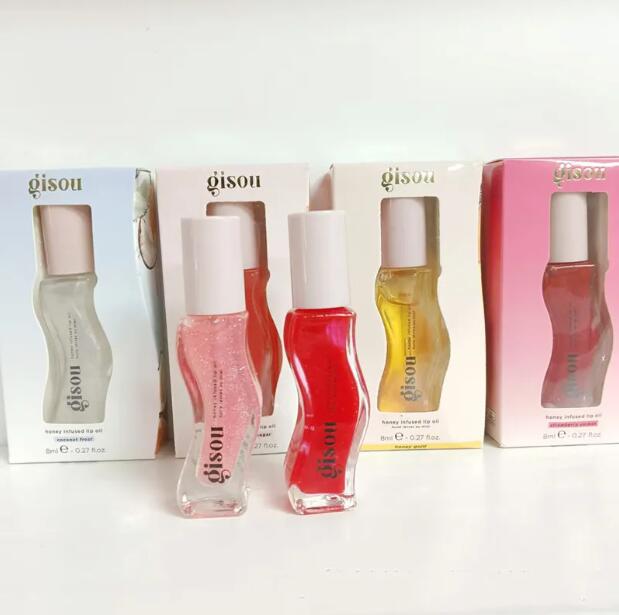 New Gisou Lip Gloss Moisturizing watermelon sugar coconut frost Liquid Lipstick Honey Color Long Lasting Makeup Oil 8ml Lip Care-image-954743956