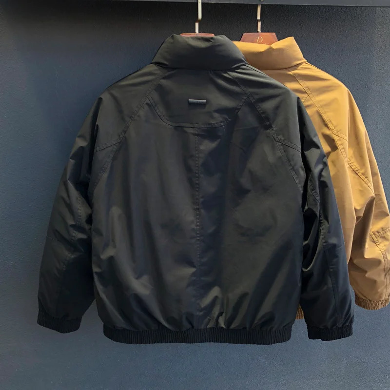 stand up collar workwear style down jacket mens warm jacket winter fashion versatile trend high-end outdoor clothing 251211