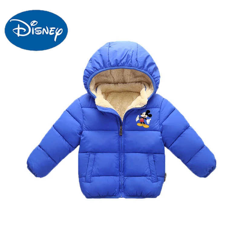 Disney Winter Childrens Hooded Padded Jacket Lamb Velvet Boys Girls Thickened Coat with Pocket Zipper down Casual H251213-image-1088254537