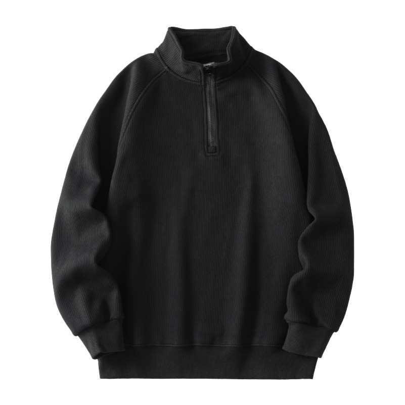 (483) New autumn and winter men warm retro loose stand collar sweatshirt