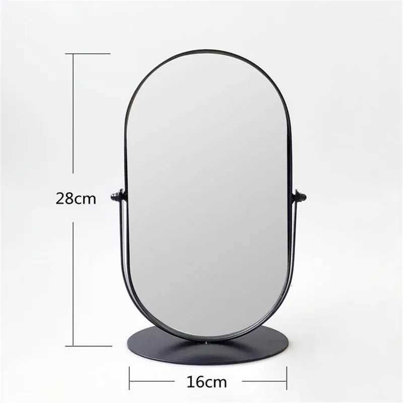 New Nordic Style Black Makeup Mirror Metal Mirror Bathroom Vanity Cosmetic Mirror Table Top Mirrors For Bathroom Dropshipping 4T251213-image-1088316120
