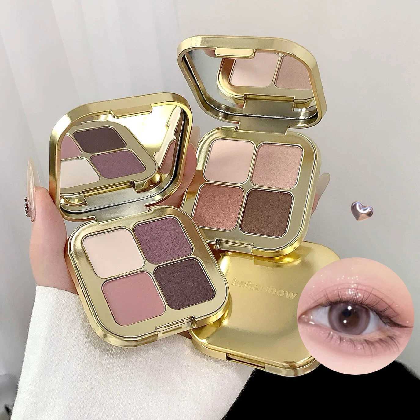 KAKASHOW 4 Colors Eyeshadow Palette Matte Shimmer lescent Glitter Eye Shadow Long Lasting Easy To Color Eyes Makeup Palette M251213-image-1088286817