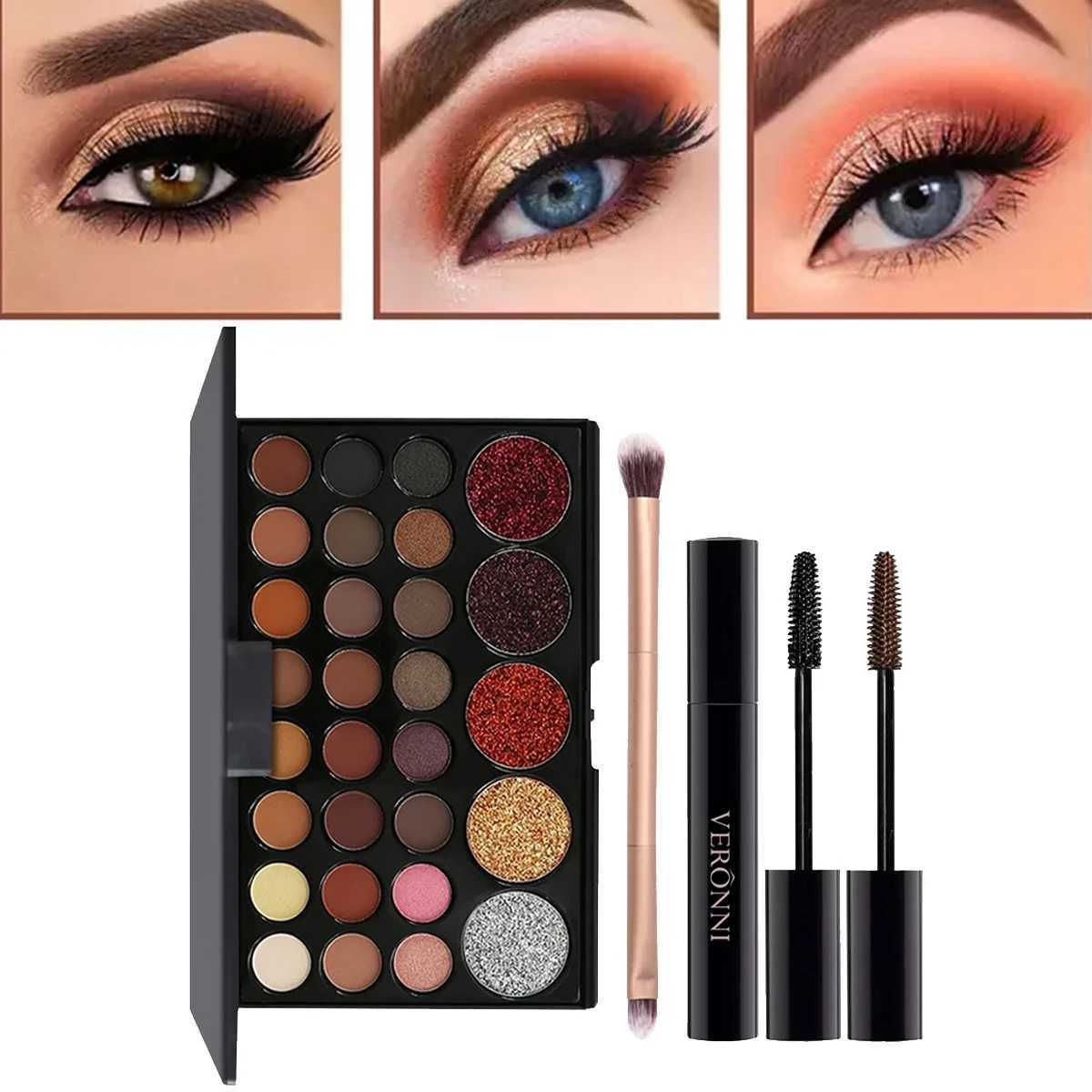 29 Colors Eyeshadow Palette Set with Mascara Eyeshadow Brush Earth Color Waterproof Long Lasting Music Festival Cosmetics Makeup M251213-image-1088284718