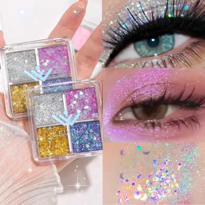 Mini 4 Color Eyeshadow Palette l Glitter Elf Realm Style Pink Shimmer Sequin Eye Makeup for Festival Daily Looks M251213-image-1088283091