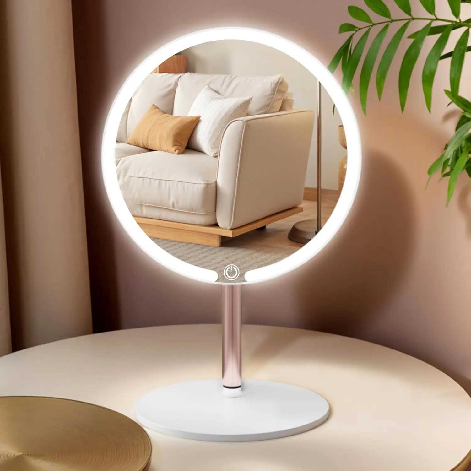 Portable Vanity Makeup Mirror with Lights Touch Control 3-Speed Brightness Multi-Angle LED Cosmetic Mirror for Makeup GroomingT251213-image-1088315989