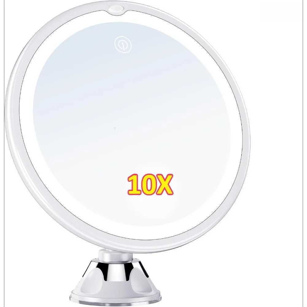 Rotatable10x Magnifying Vanity Mirror with LED Lighted Bathroom Makeup Mirror Lighting Dressing Makeup Lamp Bottom SuckerT251213-image-1088275438