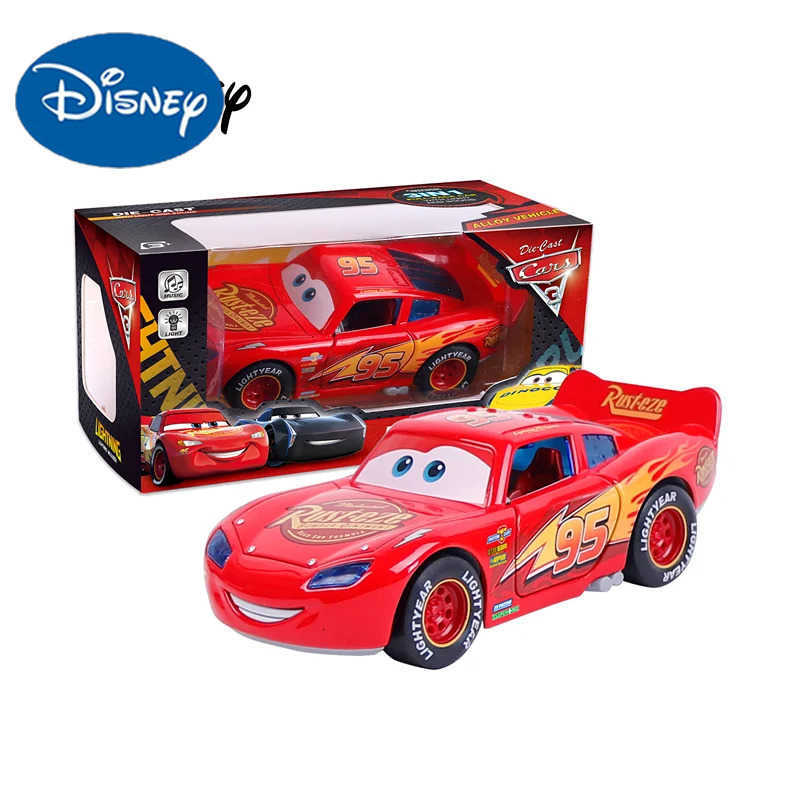 Disney Pixar Cars Lightning Mcqueen Sound and Light Edition Double door pull-back Car 132 Diecast Vehicles Alloy Car Toy Gifts H251213