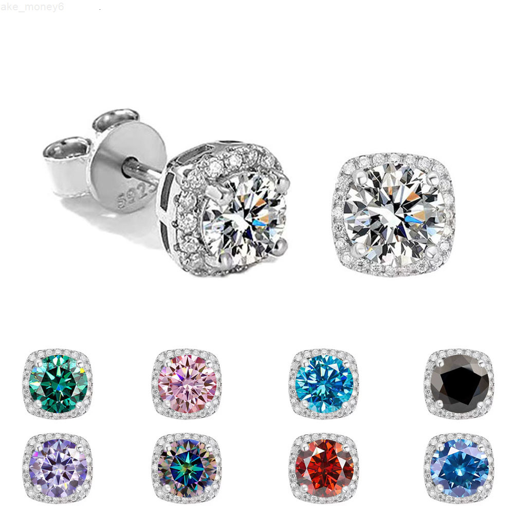 S925 Sterling Silver Starry Sky Diamond Earrings Set with VVS Moissani Diamonds Fashionable and Simple Gift Earrings