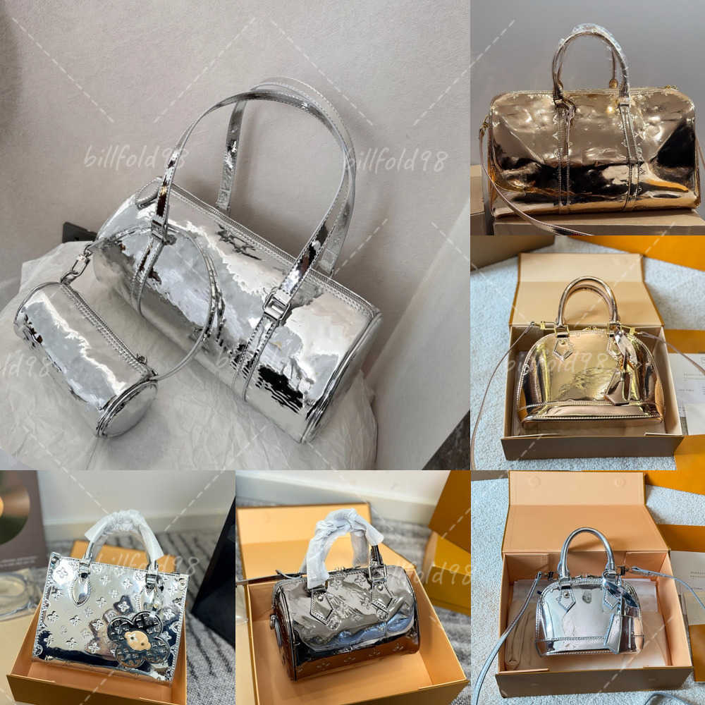 High Quality New Tote Gold Silver Shoulder Bag Stylish Retro Chic Luxury Designer Style Metal Chain Mirror Surface Underarm Bag Top Quality Purses L
