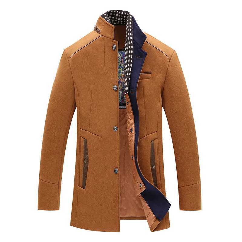 Autumn and winter new mens worsted wool coat winter fleece warm jacket warm slim fashion windbreaker jacket male EU sizeT251213