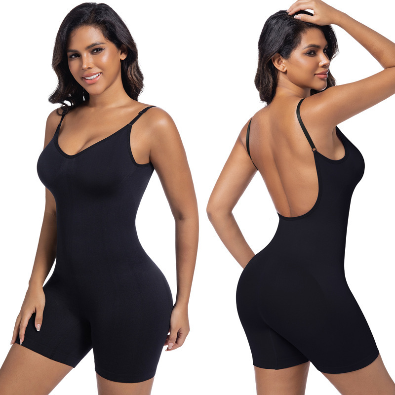 2Pcs Tummy control Seamless Shapewear One-piece Shapewear for Women, Backless Base Layer, Body Shaping Underwear, Plus Size Slimming Waist Trainer