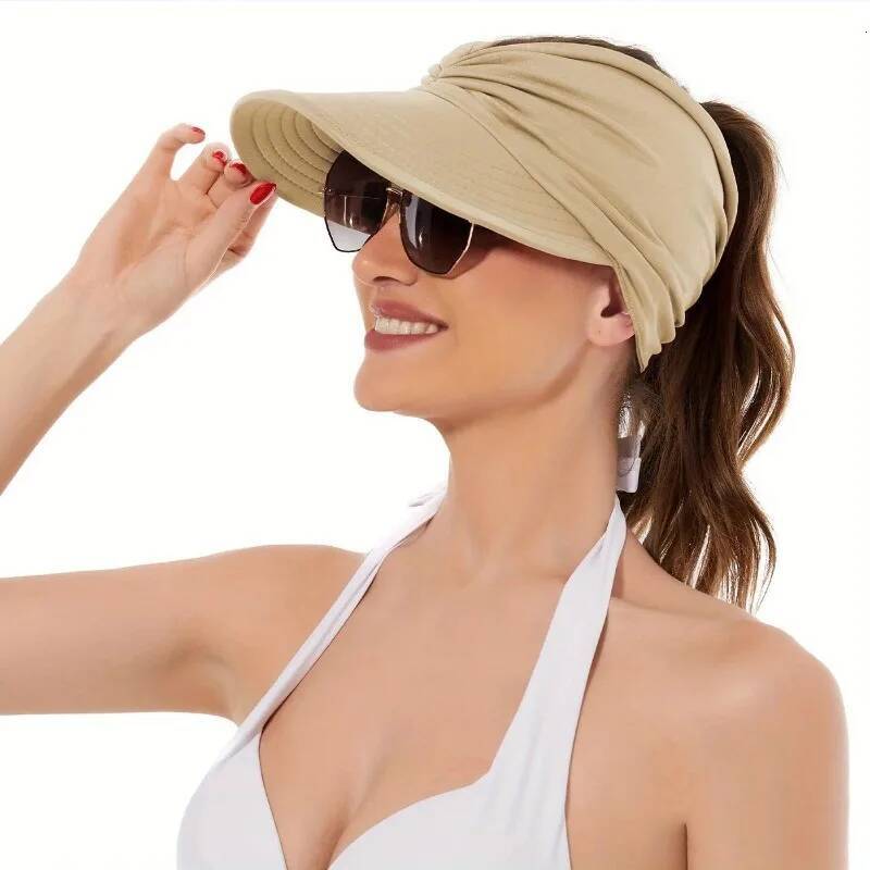 2024 Summer Flexible Travel Caps Beach Sunscreen Double-sided Adult for Women Anti-UV Wide Brim Visor Hat Baseball Cap ddmythur