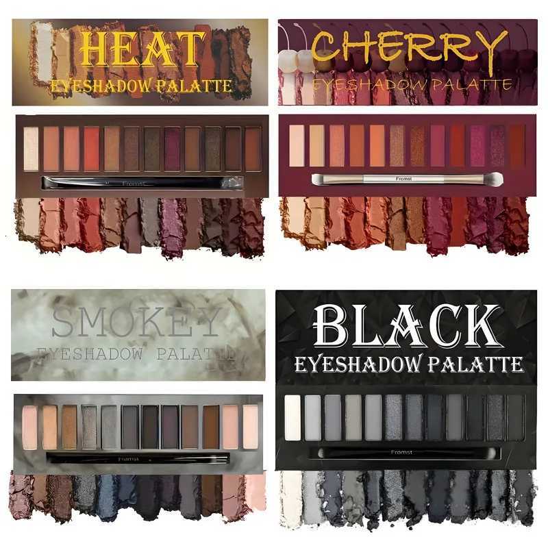 12 Color Matte Eyeshadow Plate Eye Makeup Waterproof Durable Sequins Metal Earth Color Natural Eye Shadow Makeup M251213-image-1088287547