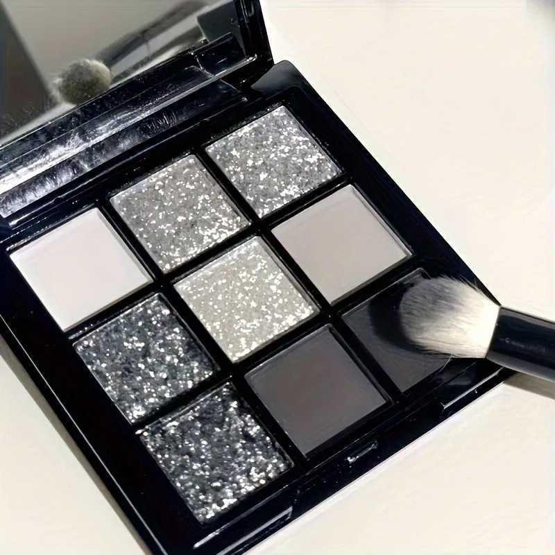 Smoked Eye Shadow Tray 9 Color True Black Dark Grey Smoked Gothic Makeup Tray 9 Color Soft Matte Flash High Pigment Basic M251213-image-1088287962