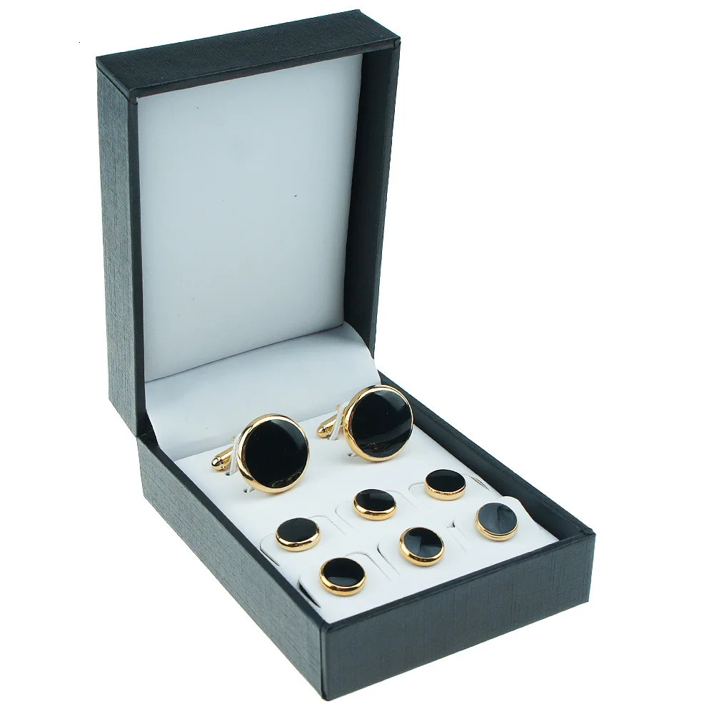 Gemelli per uomo Set di qualità Tuxedo Studs Camicie Gemelli Set con bottoni Set 8 pezzi con scatola Borchie per camicia Uomo Donna 251209