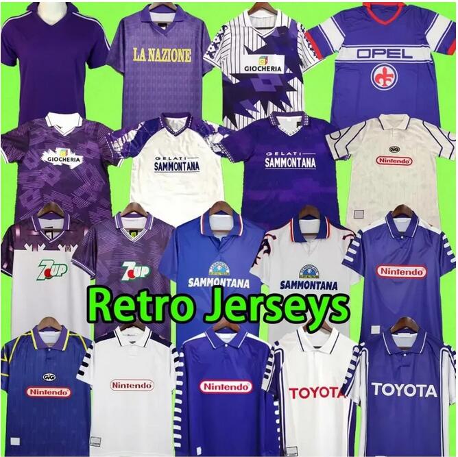 92 93 Retro Florence 25 26 soccer jerseys DODO BELTRAN PONGRACIC BATISTUTA kean 2025 2026 MANDRAGORA FlorenceS 95 96 98 99RUI COSTA football shirt m
