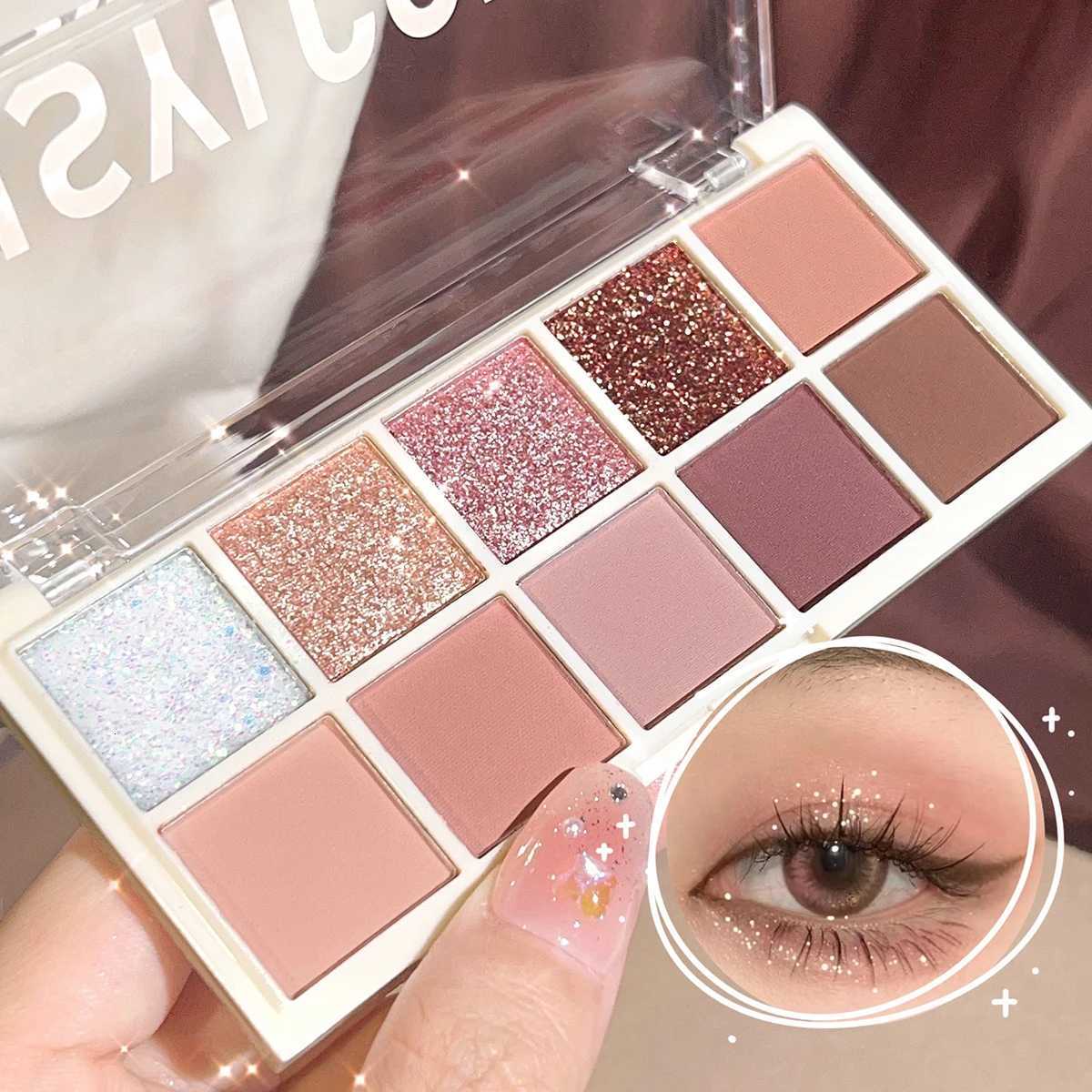 10-Color Eyeshadow Palette Highlight Matte Multi-Style Brighten Nose Contour Long-Lasting Elegant Sparkling Eye Makeup M251213-image-1088286824