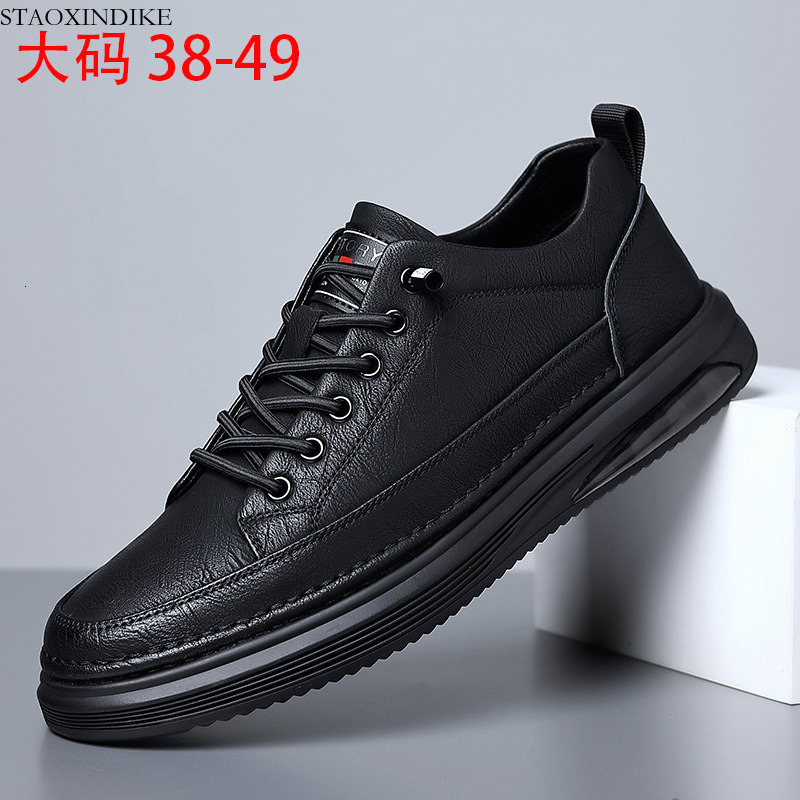 STAOXINDIKE Cross-Border Plus Size Men's Shoes 2025 Spring and Autumn New Men's Daily Casual Leather Shoes Men's No-Tie Trendy Sneake